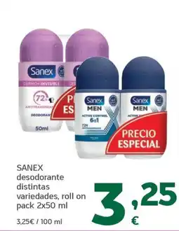 HiperDino Sanex desodorante distintas variedades oferta
