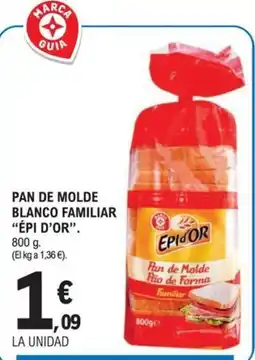 E.Leclerc Epi d'or pan de molde pão de forma familiar oferta