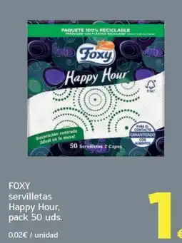 HiperDino Foxy servilletas Happy Hour oferta