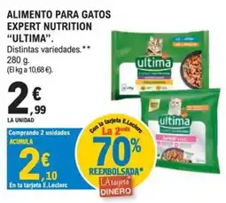 E.Leclerc Ultima alimento para gatos expert nutrition oferta