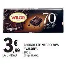 E.Leclerc Valor - chocolate negro 70% oferta