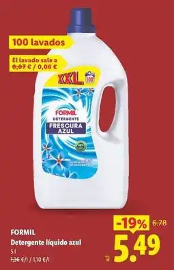 Lidl Formil - detergente líquido azul oferta