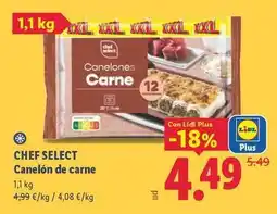 Lidl Chef select - canelon de carne oferta