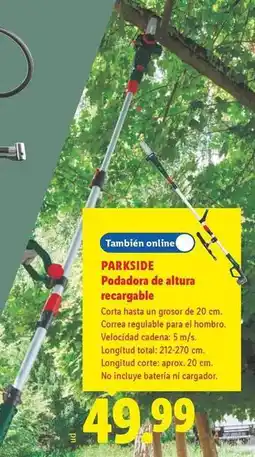 Lidl Parkside - podadora de altura reargable oferta