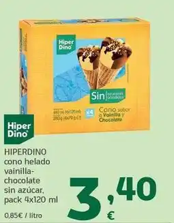 HiperDino Hiperdino - cono helado vainilla-chocolate sin azúcar oferta