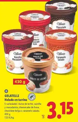 Lidl Gelatelli - helado en tarrina oferta