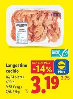 Lidl Langostino cocido oferta