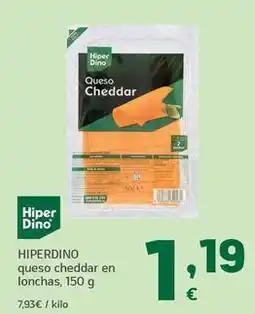 HiperDino Hiperdino - queso cheddar en lonchas oferta
