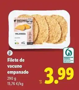 Lidl Filete de vacuno empanado oferta