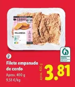 Lidl Filete empanado de cerdo oferta