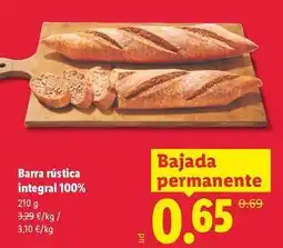 Lidl Barra rustica integral 100% oferta