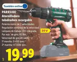 Lidl Parkside - atornilladora taladradora recargable oferta