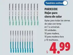 Lidl Parkside - hojas para sierra de calar oferta