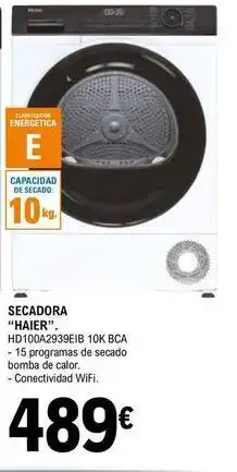 E.Leclerc Haier - secadora hd100a2939eib 10k bca oferta