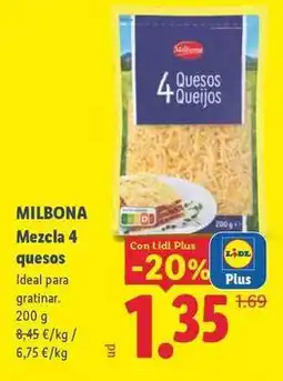 Lidl Milbona - mezcla 4 quesos oferta
