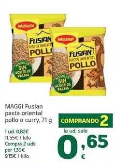 HiperDino Maggi - fusian pasta oriental pollo o curry oferta