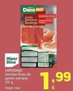 HiperDino Hiperdino - lonchas finas de jamón serrano oferta