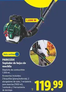 Lidl Parkside - soplador de hojas de mochila oferta