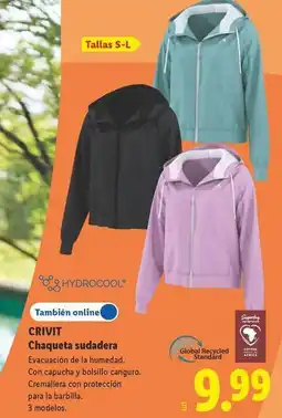 Lidl Crivit - chaqueta sudadera oferta