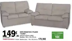 E.Leclerc Flora - sofá roquetas 2 plazas oferta