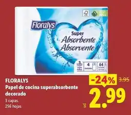 Lidl Floralys - papel de cocina superabsorbente decorado oferta