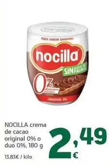 HiperDino Nocilla - crema de cacao original 0% o duo 0% oferta