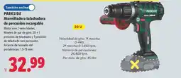 Lidl Parkside - atornilladora taladradora de percusión recargable oferta