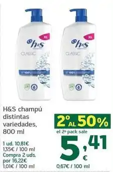 HiperDino H&s - champu distintas variedades oferta