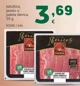 HiperDino Navidul - jamón o paleta ibérica oferta