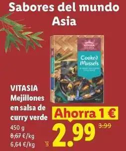 Lidl Vitasia - mejillones en salsa de curry verde oferta