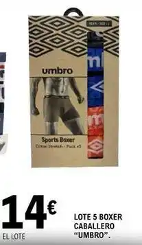 E.Leclerc Umbro - lote 5 boxer caballero oferta