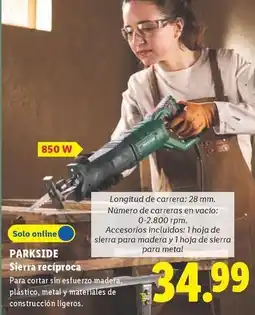 Lidl Parkside - sierra reciproca oferta
