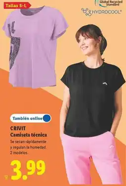 Lidl Crivit - camiseta técnica oferta