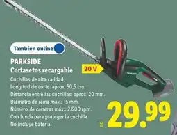Lidl Parkside - cortasetos recargable oferta