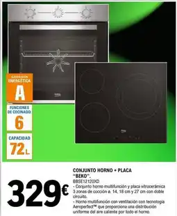 E.Leclerc Beko - conjunto horno + placa bbse12120xd oferta