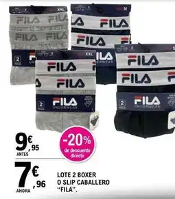 E.Leclerc Fila - lote 2 boxer o slip caballero oferta