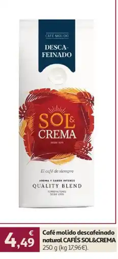 Alcampo Cafés Sol&Crema café molido descafeinado natural oferta