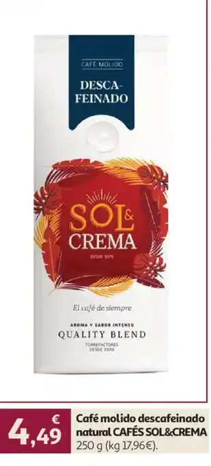 Cafés Sol&Crema café molido descafeinado natural