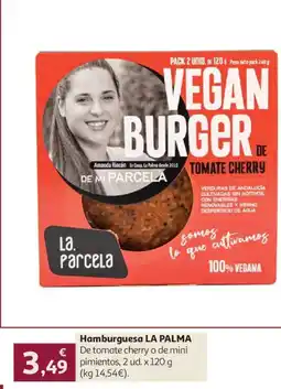 Alcampo La Parcela vegan burger de tomate cherry oferta
