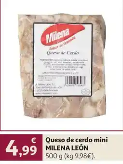 Alcampo Milena León queso de cerdo mini oferta