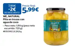 Costco We, natural piña en trozos con agua de coco oferta