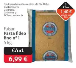 GM Cash & Carry Faisan pasta fideo fino n°1 oferta