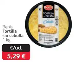 GM Cash & Carry Benis tortilla sin cebolla oferta