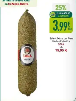 Masymas Sole - salami extra a las finas hierbas embutidos oferta