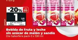 Dia Dia saborfera - bebida de fruta y leche sin azucar de melon y sandia oferta