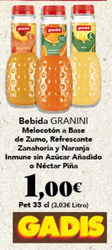 Gadis Granini bebida melocotón a base de zumo oferta