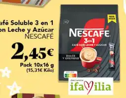 Gadis Nescafe cafe soluble 3 en 1 con leche y azucar oferta