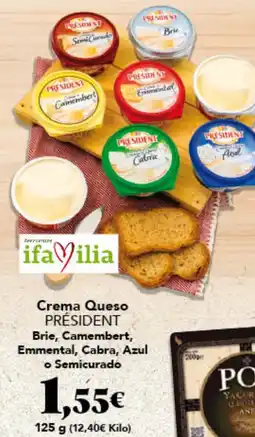 Gadis President crema queso brie camembert emmental cabra azul o semicurado oferta