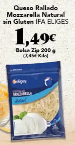 Gadis Ifa Eliges queso rallado mozzarella natural sin gluten oferta