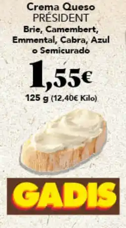 Gadis Gadis crema queso president oferta